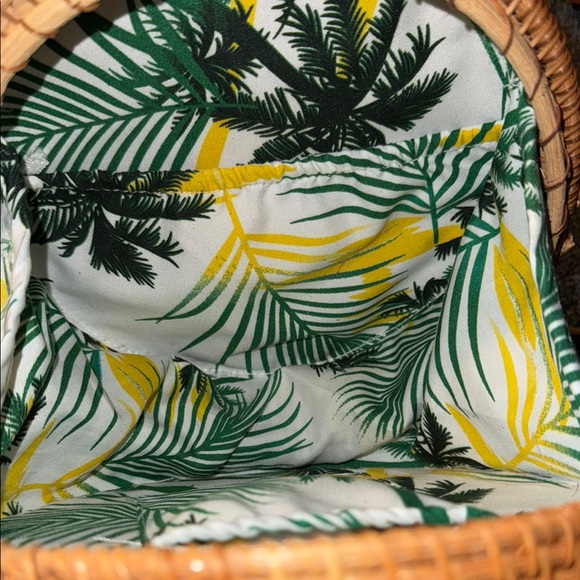 Bohemian Rattan Brown and Cream Woven Crossbody Bag Leather straps - Picture 4 of 6